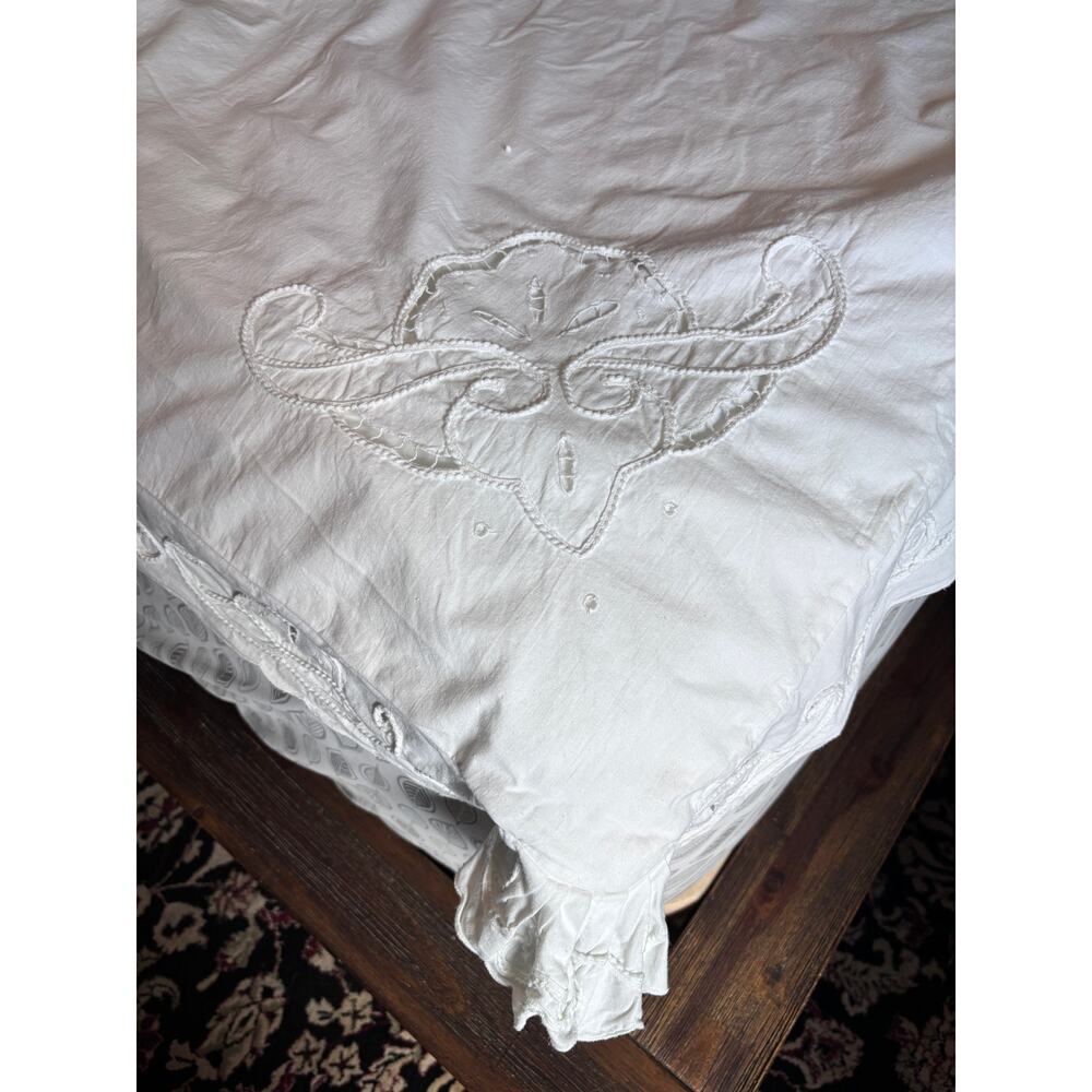 Pre-owned Battenburg Lace Cut Duvet Cover Full Size - Picture 7 of 9